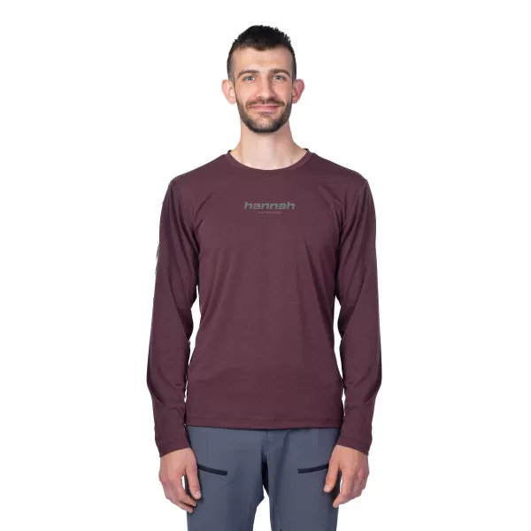  Herren t -Shirt mit einem langen Ärmel HANNAH BINE L/S ROTE MAHAGONI 