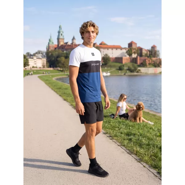  Männer funktionaler T -Shirt Premium Plus ALTISPORT VOJ/ALM051TR02 WEIß -BLAU 