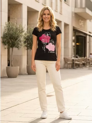 T -Shirt ALTISPORT ALW189122 SCHWARZ -PINK