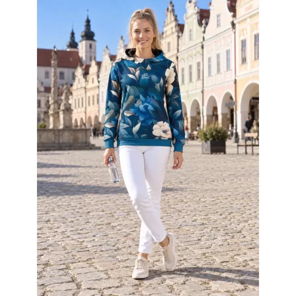  Funktionaler Sweatshirt -Prämie von Frauen ALTISPORT VOJ/ALW097MI01 BLAUE BLUMEN 