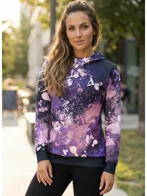 Funktionaler Sweatshirt -Prämie von Frauen ALTISPORT VOJ/ALW055MI01 SCHWARZ -VIOLETT
