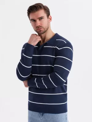 Herren t -Shirt mit einem Kragen OMBRE OM-POLS-0146 DUNKELBLAU UND WEIß