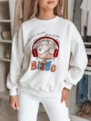 Damen Sweatshirt DSTREET LALA VIBE BY1504 WEIß