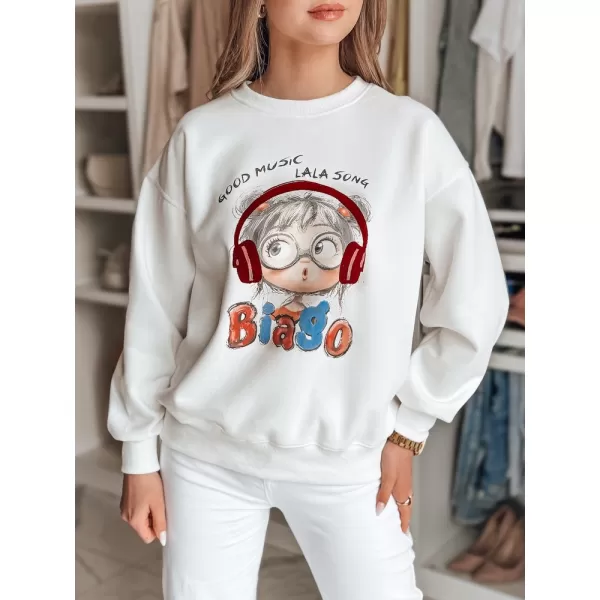  Damen Sweatshirt DSTREET LALA VIBE BY1504 WEIß 