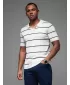 Herren t -Shirt mit einem Kragen OMBRE OM-POSS-0145 WEIß UND MARINE