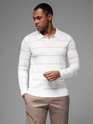Herren t -Shirt mit einem Kragen OMBRE OM-POLS-0146 WEIß UND BEIGE