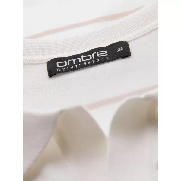  Herren t -Shirt mit einem Kragen OMBRE OM-POLS-0146 WEIß UND BEIGE 