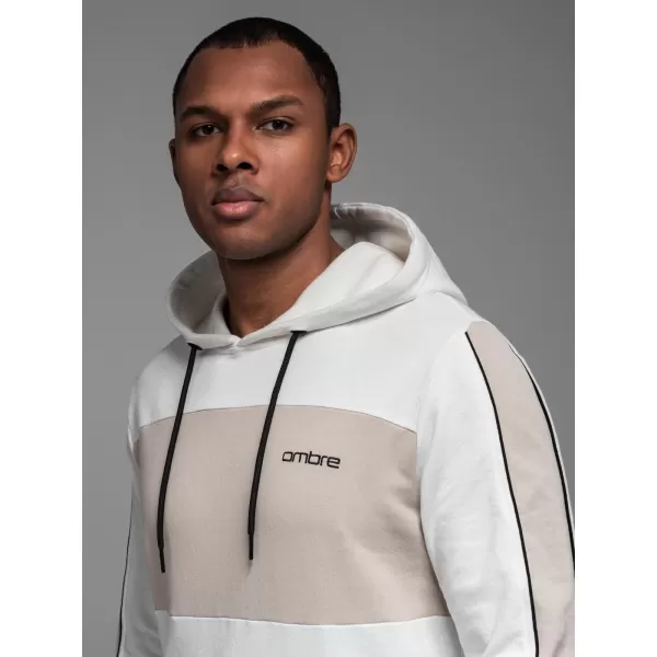  Herren Sweatshirt OMBRE OM-SSNZ-0225 WEIß 