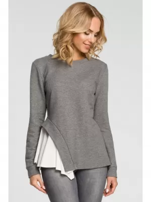 Damenbluse MOE M333 GRAU