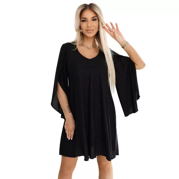  Kleid NUMOCO LIVIA 597-1 SCHWARZ MIT GLITZER 