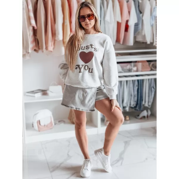  Damen Sweatshirt DSTREET FEELME BY1475 HELLGRAU 