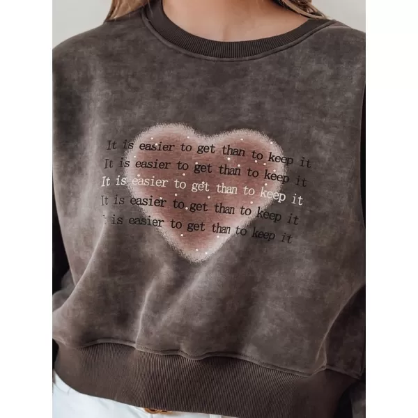  Damen Sweatshirt DSTREET DESSER BY1464 DUNKELGRAU 
