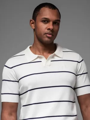 Herren t -Shirt mit einem Kragen OMBRE OM-POSS-0145 WEIß UND MARINE