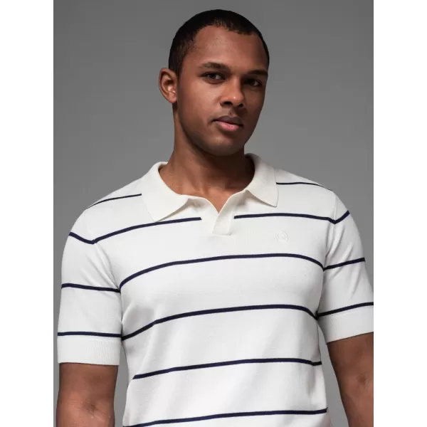  Herren t -Shirt mit einem Kragen OMBRE OM-POSS-0145 WEIß UND MARINE 