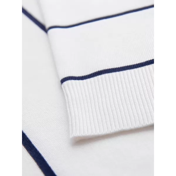  Herren t -Shirt mit einem Kragen OMBRE OM-POLS-0146 WEIß UND DUNKELBLAU 