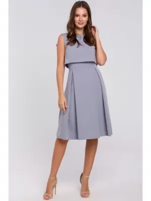 Kleid MAKOVER K005 TAUBENGRAU