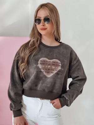 Damen Sweatshirt DSTREET DESSER BY1464 DUNKELGRAU