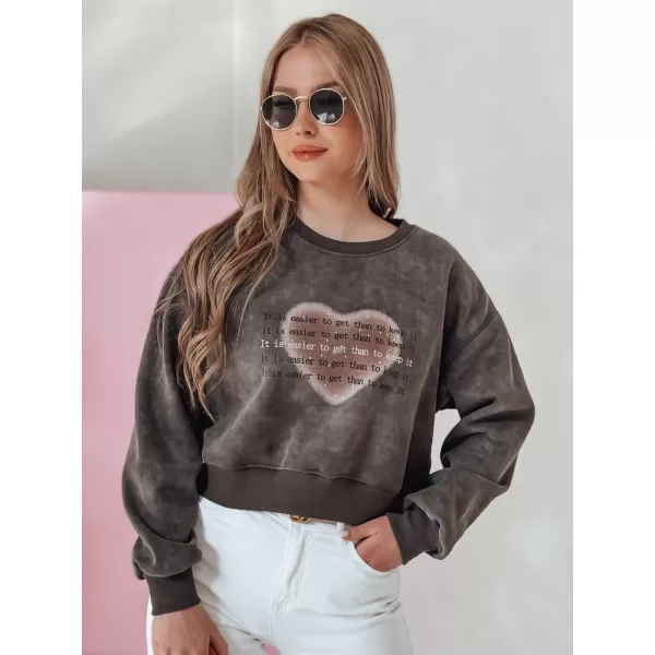  Damen Sweatshirt DSTREET DESSER BY1464 DUNKELGRAU 
