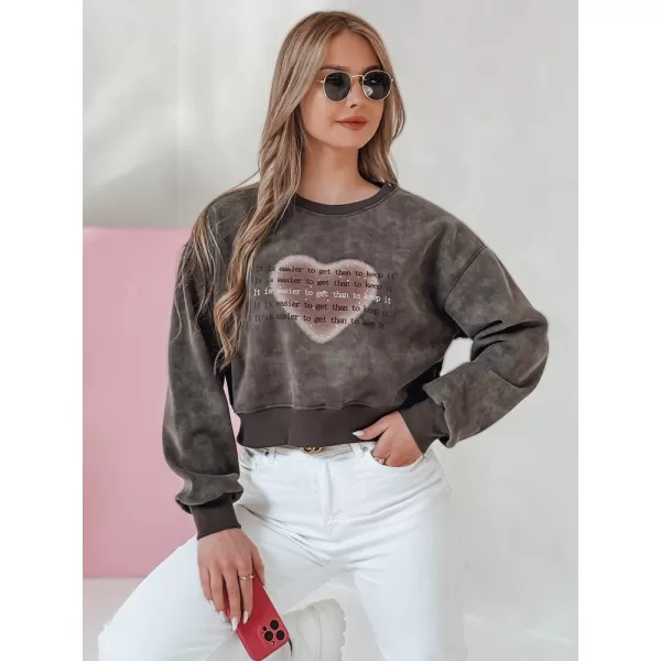  Damen Sweatshirt DSTREET DESSER BY1464 DUNKELGRAU 