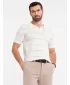 Herren t -Shirt mit einem Kragen OMBRE OM-POSS-0145 WEIß UND BEIGE