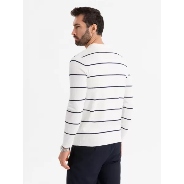  Herren t -Shirt mit einem Kragen OMBRE OM-POLS-0146 WEIß UND DUNKELBLAU 