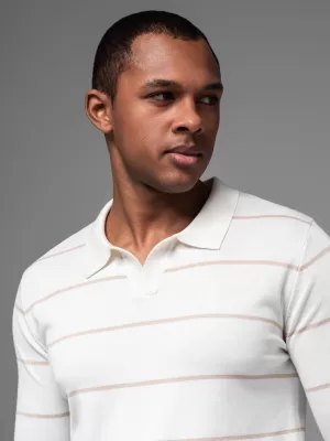 Herren t -Shirt mit einem Kragen OMBRE OM-POLS-0146 WEIß UND BEIGE