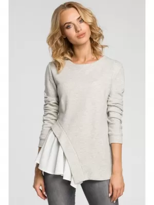 Damenbluse MOE M333 HELLGRAU