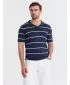 Herren t -Shirt mit einem Kragen OMBRE OM-POSS-0145 DUNKELBLAU UND WEIß