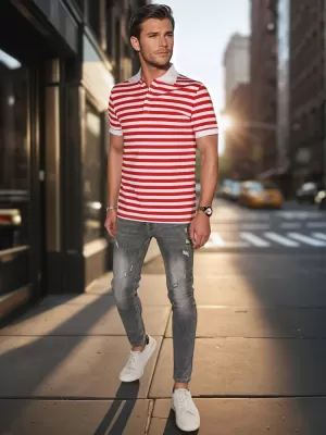 Herren t -Shirt mit einem Kragen DSTREET PX0643 WEIß
