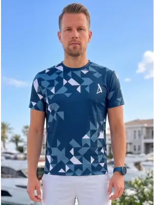 Männer funktionaler T -Shirt Premium ALTISPORT VOJ/ALM108TR01 MARINE-WEIß