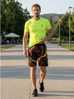 Die funktionalen Shorts von Männern Premium ALTISPORT VOJ/ALM071KRA01 SCHWARZ -AUSGELB