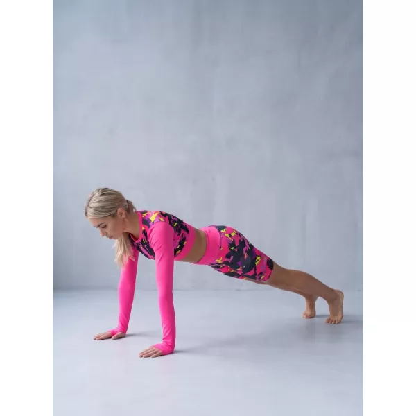  Frauen -Leggings über den Knien Premium ALTISPORT VOJ/ALW110LEG02 PINK -BLACK 
