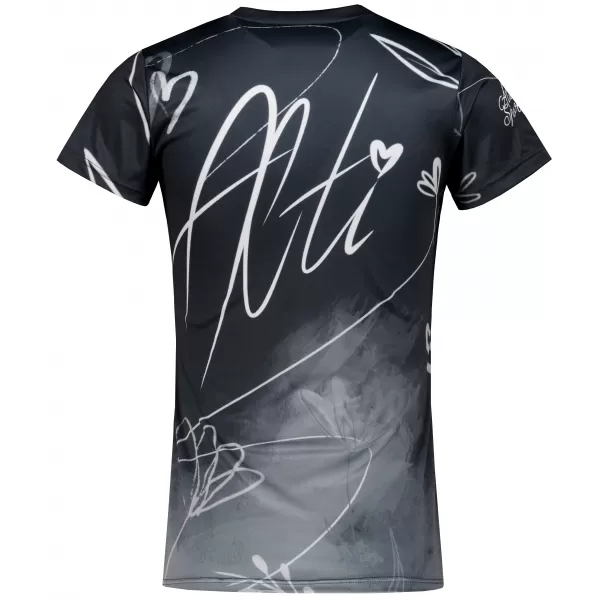  Frauenfunktional T -Shirt Premium ALTISPORT VOJ/ALW083TR01 SCHWARZ UND WEIß 