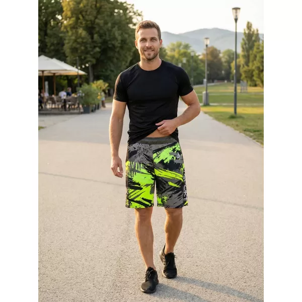  Die funktionalen Shorts von Männern Premium ALTISPORT VOJ/ALM014KRA01 SCHWARZ -GREEN 