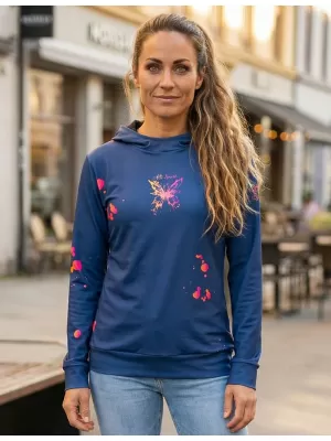 Funktionaler Sweatshirt -Prämie von Frauen ALTISPORT VOJ/ALW077MI01 DUNKELBLAU/ORANGE