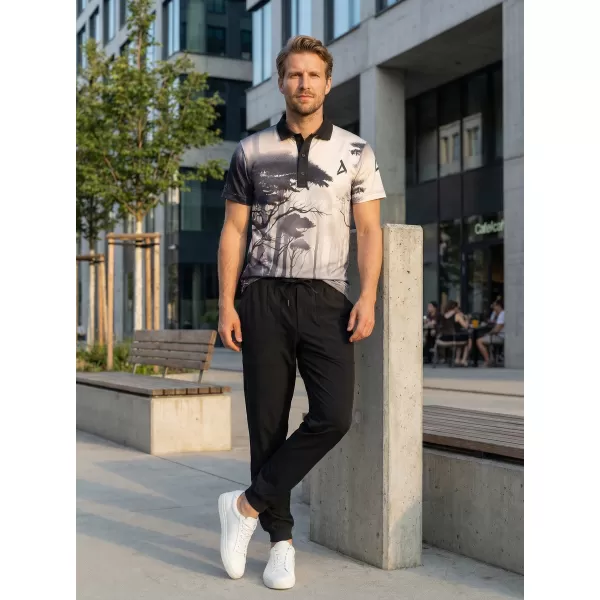 Herrenfunktional T -Shirt mit Premium -Kragen ALTISPORT VOJ/ALM103TR05 SCHWARZ-LEES 