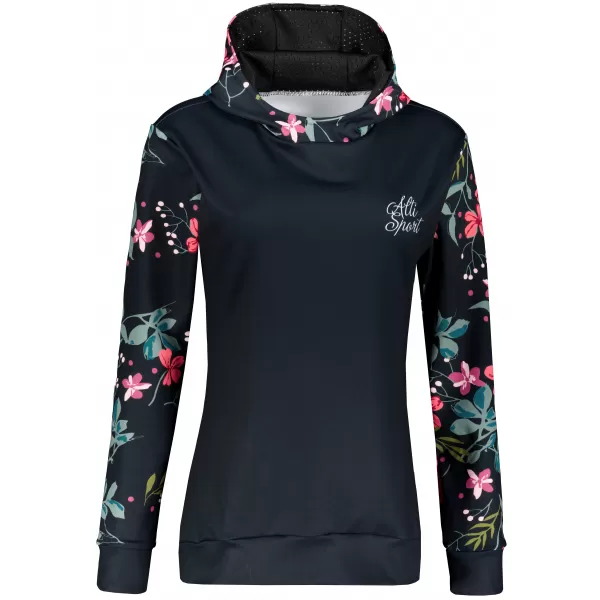  Funktionaler Sweatshirt -Prämie von Frauen ALTISPORT VOJ/ALW063MI01 SCHWARZ -GREEN 