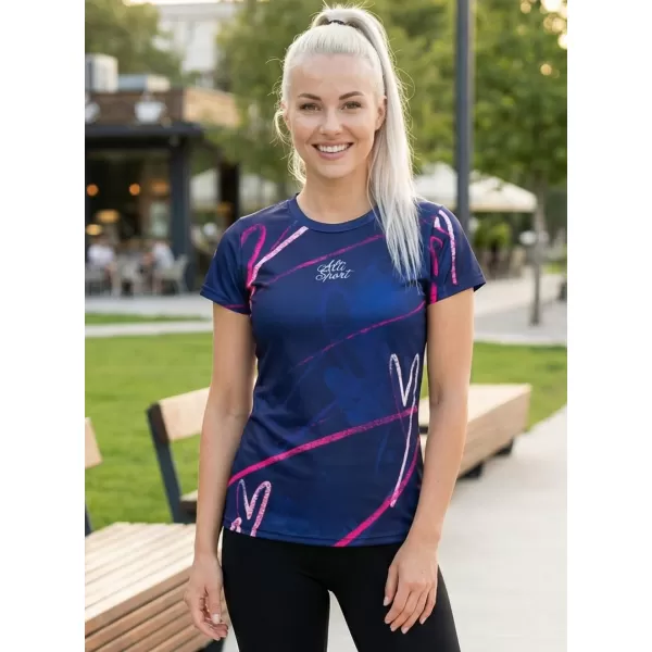  Frauenfunktional T -Shirt Premium ALTISPORT VOJ/ALW082TR01 DUNKELBLAU 