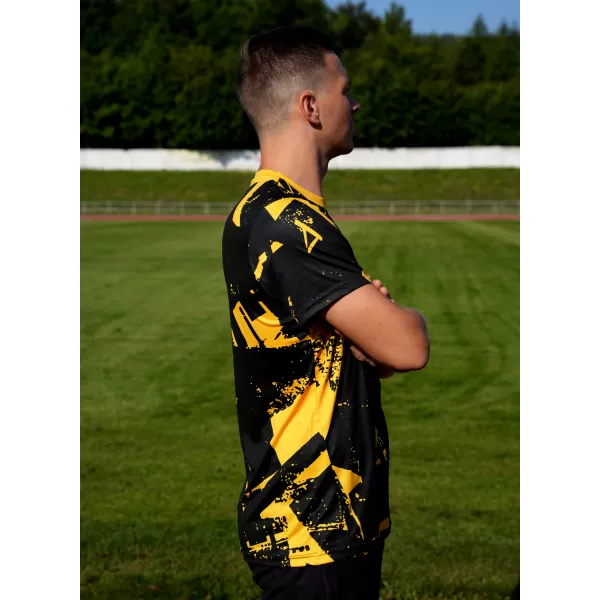  Männer funktionaler T -Shirt Premium ALTISPORT VOJ/ALM079TR01 SCHWARZ -AUSGELB 