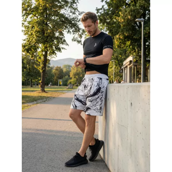  Die funktionalen Shorts von Männern Premium ALTISPORT VOJ/ALM071KRA01 WEIß -UND -SCHWARZ 