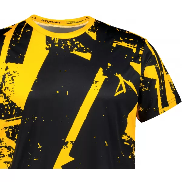  Männer funktionaler T -Shirt Premium ALTISPORT VOJ/ALM079TR01 SCHWARZ -AUSGELB 
