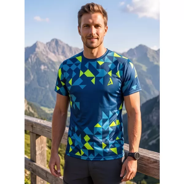  Männer funktionaler T -Shirt Premium ALTISPORT VOJ/ALM108TR01 NAVY-NEON YELLOW 