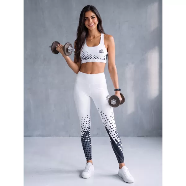  Frauen -Leggings Premium ALTISPORT VOJ/ALW109LEG01 WEIß -UND -SCHWARZ 