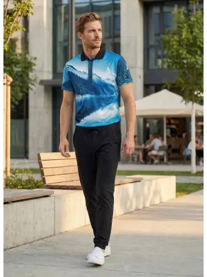 Herrenfunktional T -Shirt mit Premium -Kragen ALTISPORT VOJ/ALM103TR05 SCHNEE