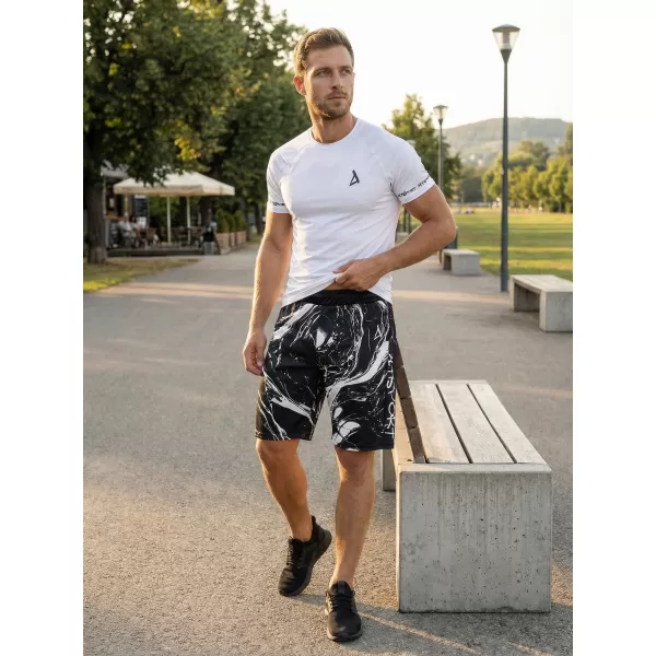  Die funktionalen Shorts von Männern Premium ALTISPORT VOJ/ALM071KRA01 SCHWARZ UND WEIß 