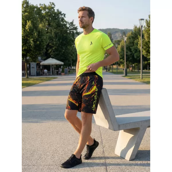  Die funktionalen Shorts von Männern Premium ALTISPORT VOJ/ALM071KRA01 SCHWARZ -AUSGELB 