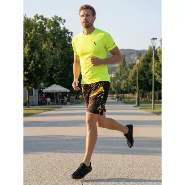  Die funktionalen Shorts von Männern Premium ALTISPORT VOJ/ALM071KRA01 SCHWARZ -AUSGELB 