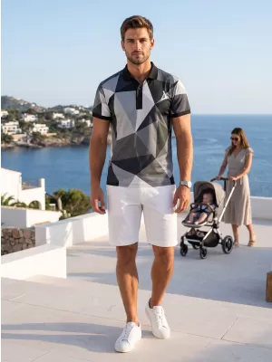 Herrenfunktional T -Shirt mit Premium -Kragen ALTISPORT VOJ/ALM007TR05 GRAU