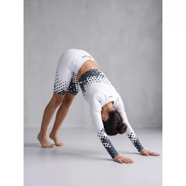  Frauen -Leggings über den Knien Premium ALTISPORT VOJ/ALW109LEG02 WEIß -UND -SCHWARZ 