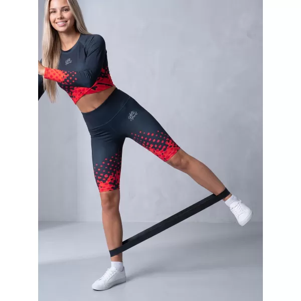  Frauen -Leggings über den Knien Premium ALTISPORT VOJ/ALW109LEG02 ROTSCHWARZ 